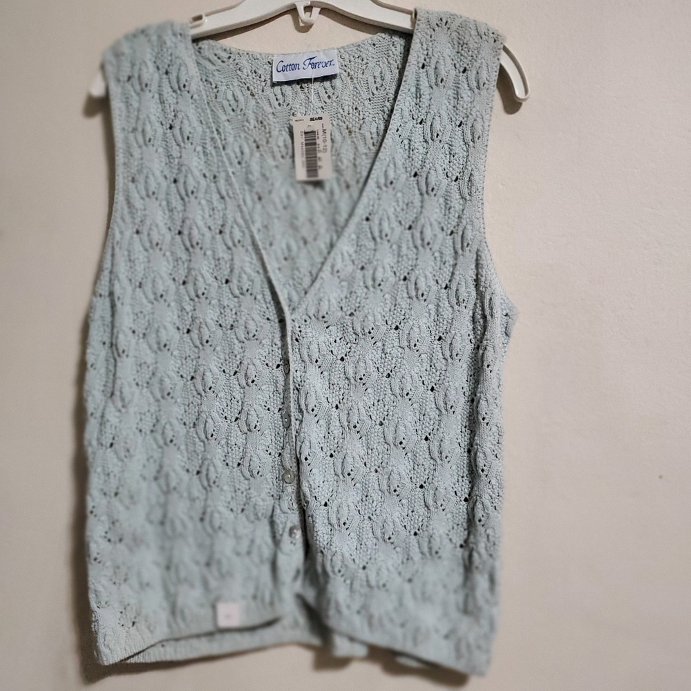 Cotton Forever Vintage Knit Vest NWT  Size Medium